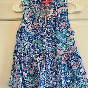 Lilly Pulitzer Blue and Pink Patterned Top